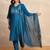 Teal premium designer festive wear readymade suit