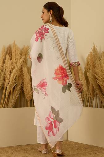 Off-white premium designer festive wear readymade suit