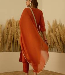 Mustard premium designer festive wear readymade suit