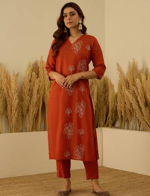 Mustard premium designer festive wear readymade suit 3