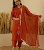 Mustard premium designer festive wear readymade suit