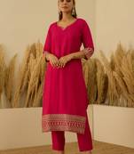 Pink premium designer festive wear readymade suit