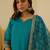 Sea-green premium designer festive wear readymade suit