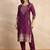 Purple premium designer festive wear readymade suit
