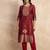 Red premium designer festive wear readymade suit