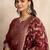Red premium designer festive wear readymade suit