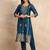 Teal-blue premium designer festive wear readymade suit