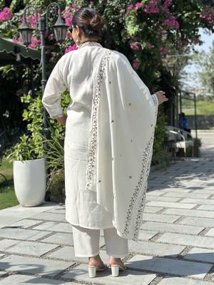 Off-white premium designer festive wear readymade suit 2