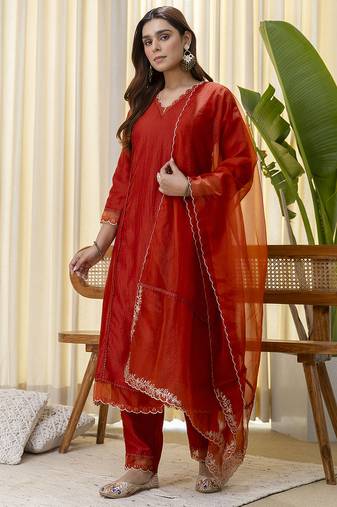 Mustard premium designer festive wear readymade suit