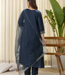 Teal premium designer festive wear readymade suit