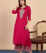 Dark-rani-pink premium designer festive wear readymade suit