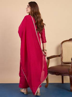 Dark-rani-pink premium designer festive wear readymade suit 2