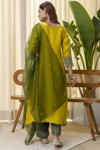 Lemon premium designer festive wear readymade suit