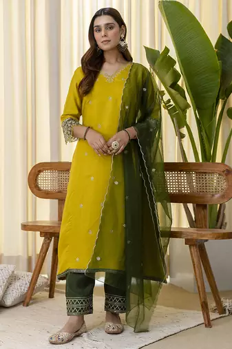 Lemon premium designer festive wear readymade suit