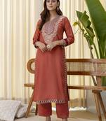 Peach premium designer festive wear readymade suit