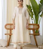 White premium designer festive wear readymade suit