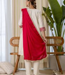 White premium designer festive wear readymade suit