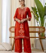 Mustard premium designer festive wear readymade suit