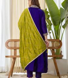Purple premium designer festive wear readymade suit