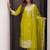 Women's Embroidered silk blend Kurta Pant with Organza Dupatta Set