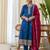 Teal-blue premium designer festive wear readymade suit