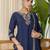 Teal-blue premium designer festive wear readymade suit