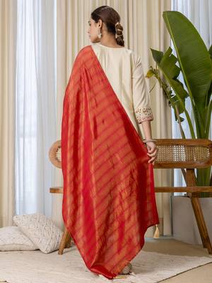 Beige premium designer festive wear readymade suit 1