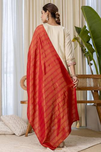 Beige premium designer festive wear readymade suit