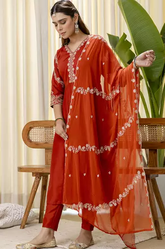 Mustard premium designer festive wear readymade suit