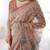 Beige & antique brown handloom printed saree with blouse