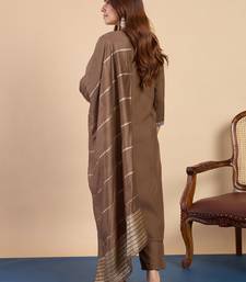 Brown premium designer festive wear readymade suit