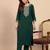 Green premium designer festive wear readymade suit