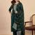 Green premium designer festive wear readymade suit