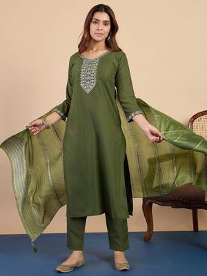 Mehendi premium designer festive wear readymade suit 4