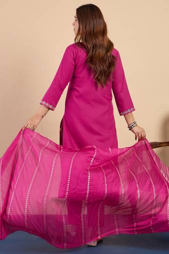Pink premium designer festive wear readymade suit