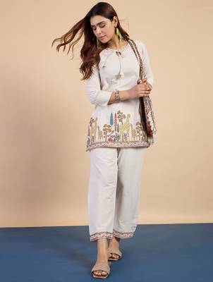 Off-white premium designer festive wear readymade suit 1