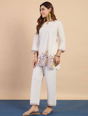 Off-white premium designer festive wear readymade suit 2
