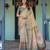 Elegant ivory beige handloom saree with artistic peacock pallu with blouse