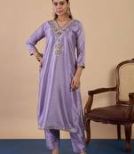 Lavender premium designer festive wear readymade suit