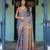 Royal lavender blue handloom saree with artistic floral & paisley design with blouse
