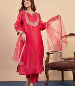 Pink premium designer festive wear readymade suit