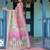 Royal pink handloom saree with heritage elephant & palace art with blouse