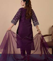 Wine premium designer festive wear readymade suit