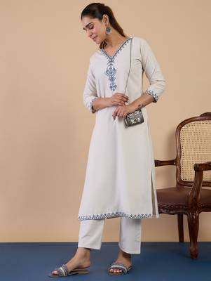 Off-white premium designer festive wear readymade suit 4