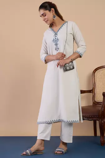 Off-white premium designer festive wear readymade suit