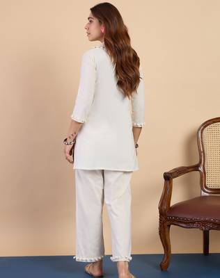 Off-white premium designer festive wear readymade suit 3