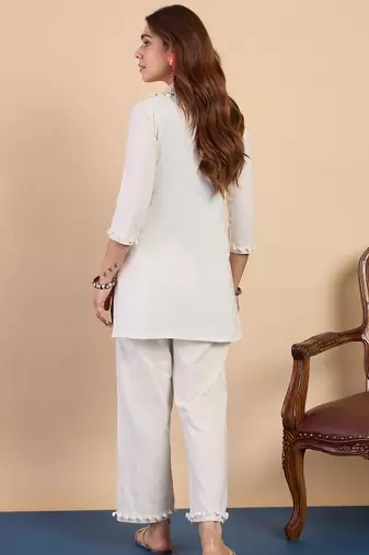 Off-white premium designer festive wear readymade suit