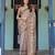 Elegant mocha beige handloom saree with floral heritage art with blouse