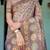 Elegant mocha beige handloom saree with floral heritage art with blouse