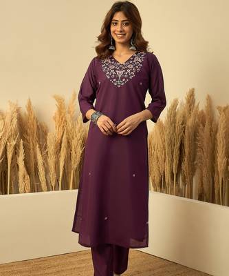 Purple premium designer festive wear readymade suit 3